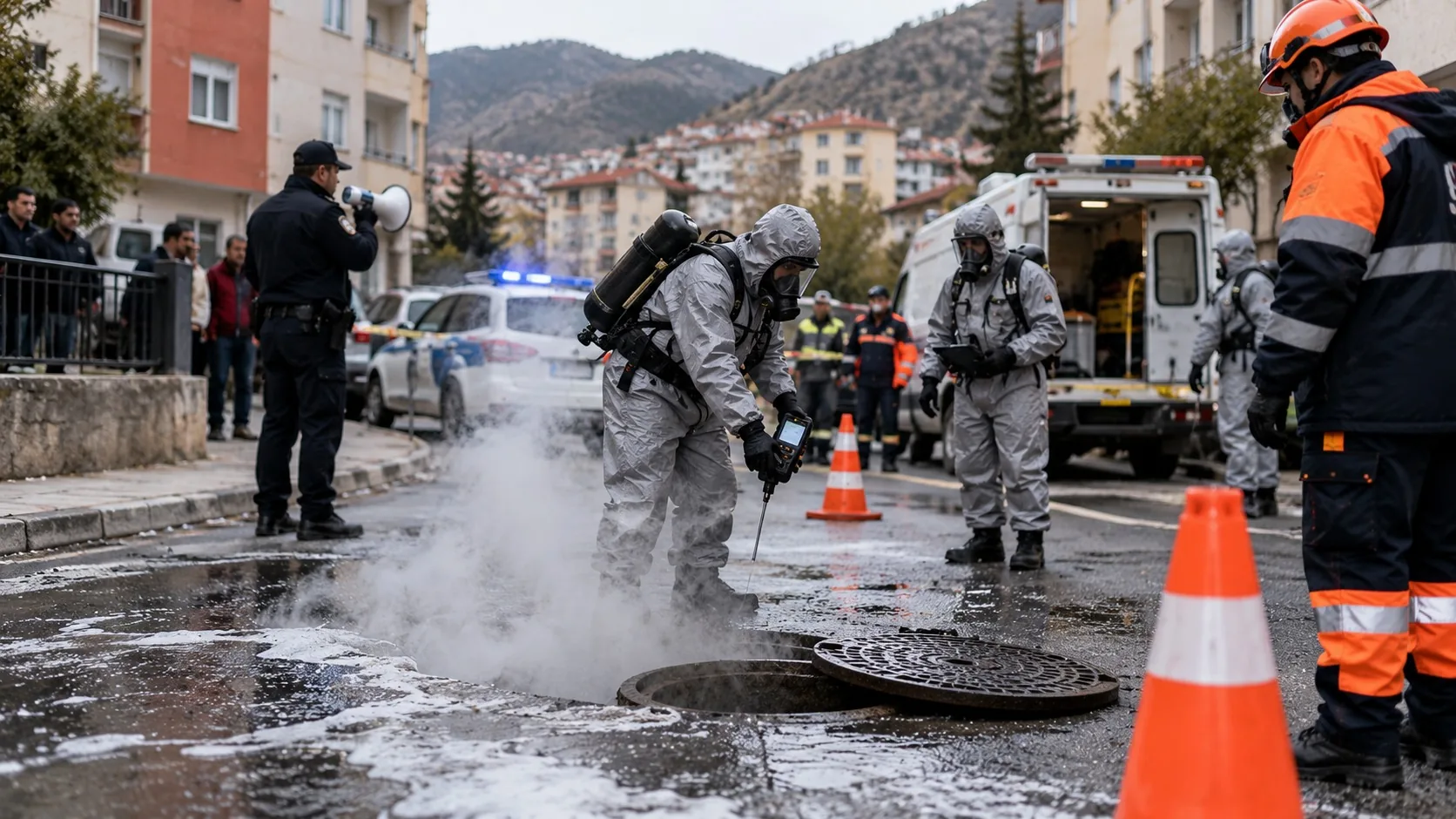 Gümüşhane’de Kanalizasyondan Yayılan Gaz Endişe Yarattı: KBRN Ekipleri Sevk Edildi