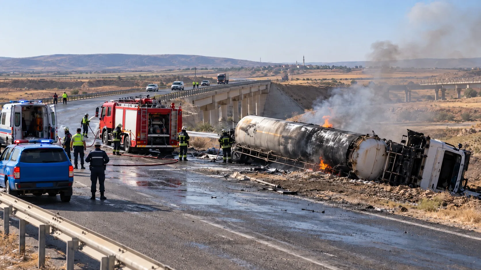Şanlıurfa'da Devrilip Alev Alan Tankerin Sürücüsü Yaşamını Yitirdi
