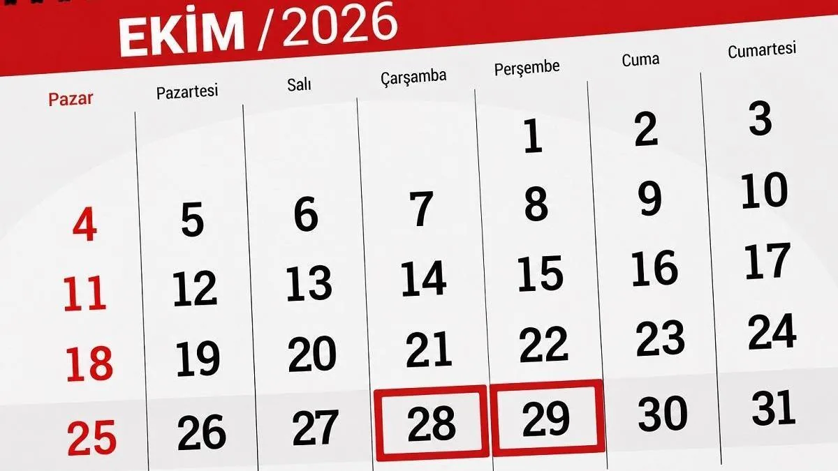 28 Ekim yarım gün tatil mi? 29 Ekim 2026 Bayramı hangi gün?