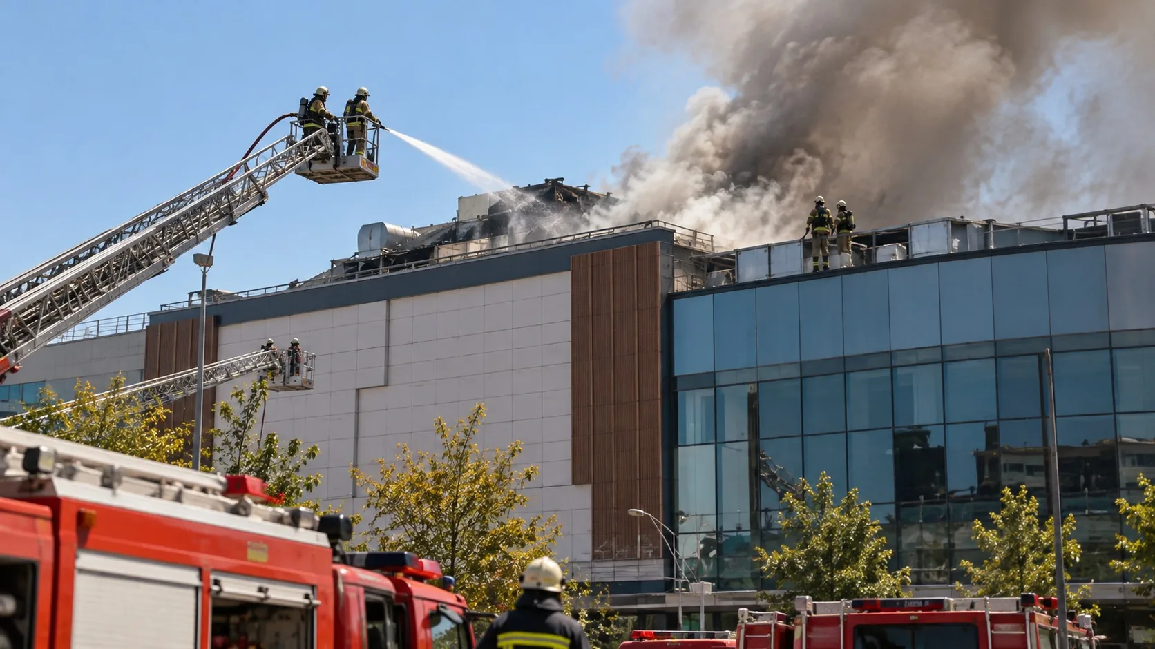 Gaziosmanpaşa'da AVM Çatısında Yangın: İtfaiye Ekipleri Alevleri Söndürdü