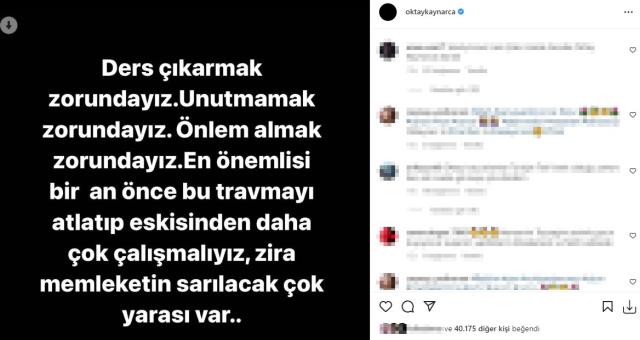 Oktay Kaynarca'dan dikkat çeken paylaşım: Ders çıkarmak zorundayız, memleketin sarılacak çok yarası var