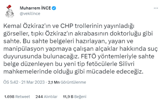 Muharrem İnce'yi küplere bindiren AK Parti iddiası! Suç duyurusunda bulunmaya hazırlanıyor