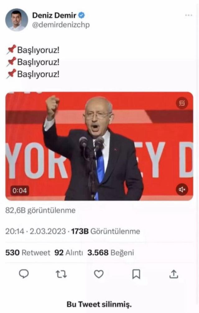 Önce paylaşıp sonra sildiler! CHP'liler Kılıçdaroğlu'nun adaylığını resmen ilan etti