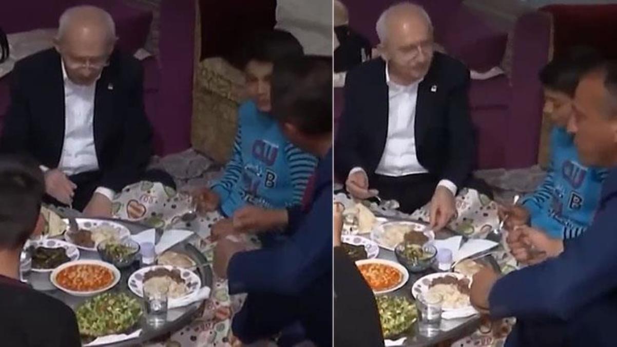 Kılıçdaroğlu’nun yer sofrasındaki görüntüsü gündem oldu! Yemeğin etli kısmını çocuğa doğru çevirdi
