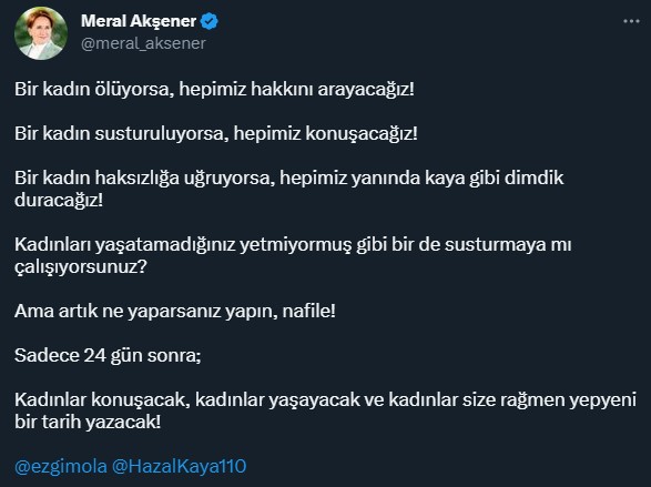 Hazal Kaya'nın hapsi istenen dava Akşener'i çileden çıkardı