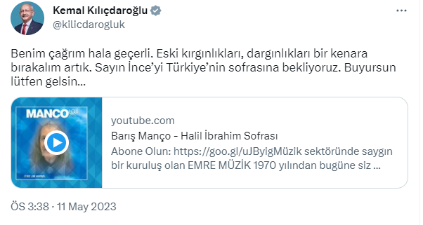 Son Dakika! Kılıçdaroğlu'ndan adaylıktan çekilen Muharrem İnce'ye çağrı: Seni Türkiye'nin sofrasına bekliyoruz