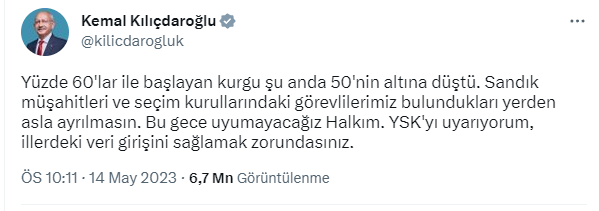 YSK Başkanı Yener'den Kılıçdaroğlu'nun 