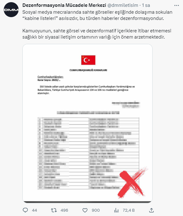 Cumhurbaşkanlığından internete düşen yeni Kabine listesiyle ilgili açıklama: Asılsızdır, haberler dezenformasyondur