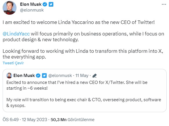 Elon Musk bizzat paylaştı! İşte Twitter'ın yeni CEO'su