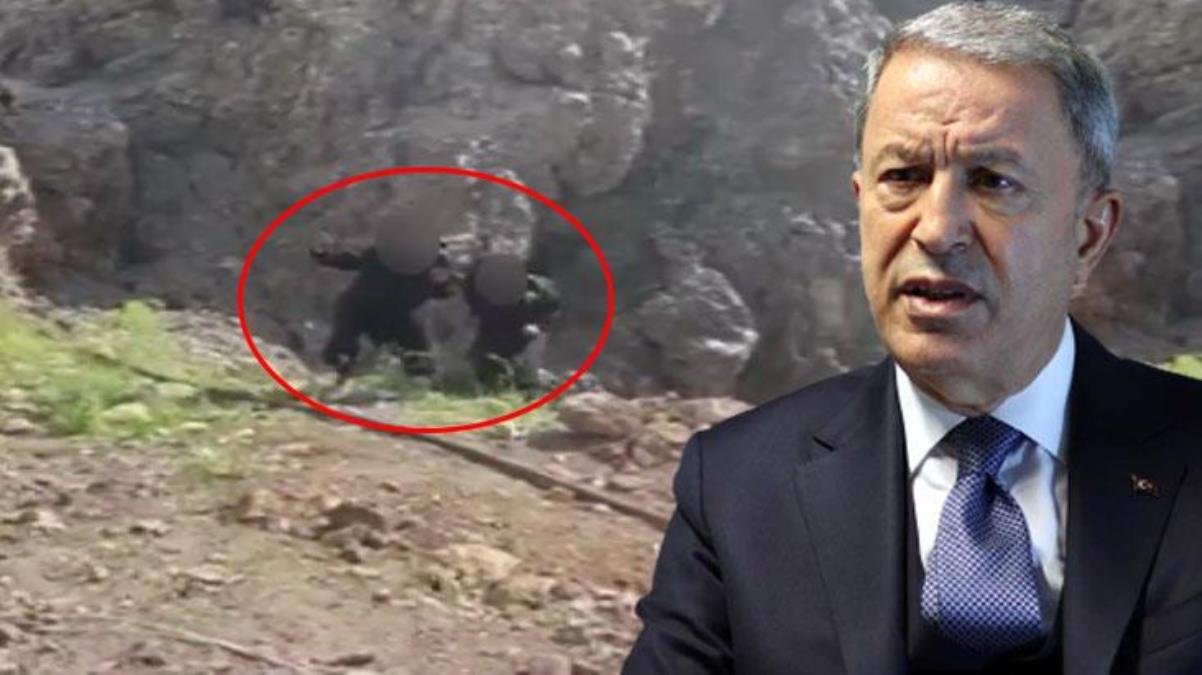 Bakan Akar “Terör örgütünün sözde 2 elebaşı teslim oldu” dedi! TSK o anları paylaştı