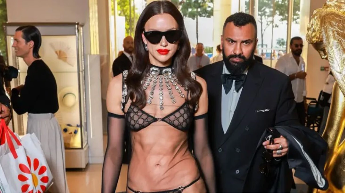 Cesaretiyle hayran bırakan Irina Shayk, Cannes Film Festivali’ne iç çamaşırlı kombiniyle geldi