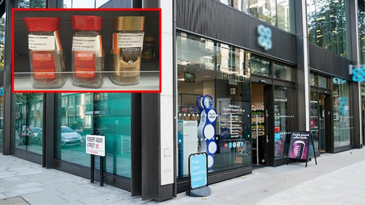 İngiltere’de artan kahve fiyatları sonrası, market reyonlarına maket kavanozlar konuldu