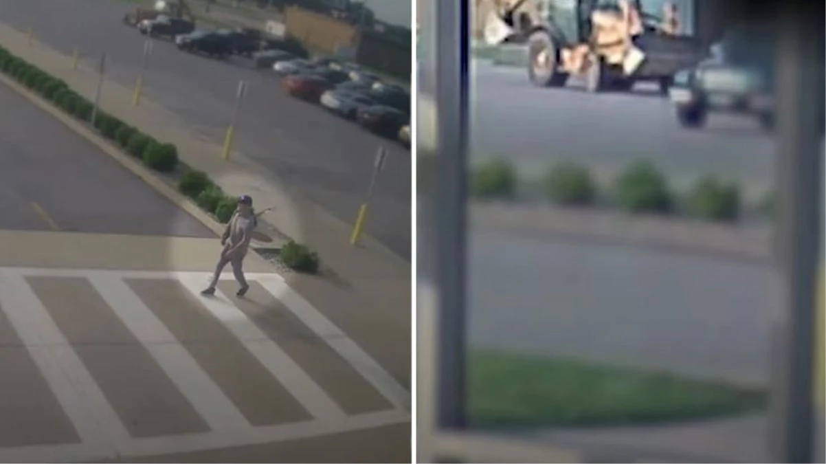 Uçağına yetişmek isteyen adam, havaalanına çaldığı kepçeyle gitti