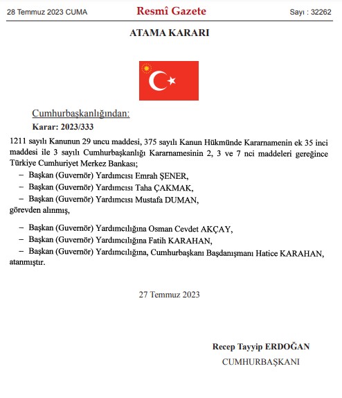 Son Dakika: Merkez Bankası'nda 3 başkan yardımcısı görevden alındı! İşte yerlerine gelen isimler