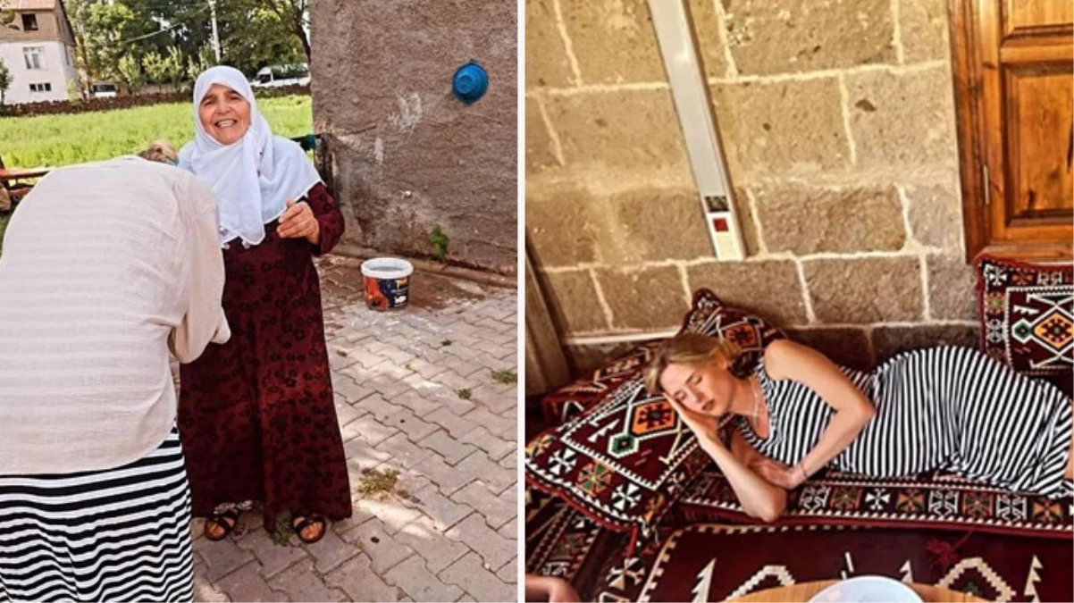 Ünlü oyuncu Wilma Elles, eşinin memleketi Bitlis’e gidip kayınvalidesinin elini öptü