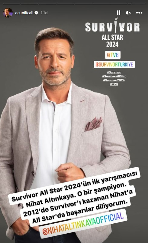 Survivor All Star 2024'ün ilk yarışmacısı Nihat Altınkaya oldu