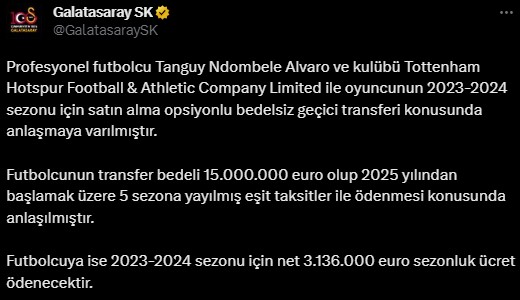 Rakamlar dudak uçuklatıyor! Galatasaray, Ndombele ve Davinson Sanchez için servet ödeyecek