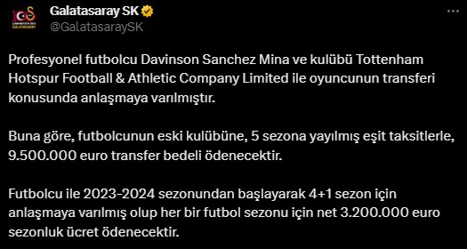 Rakamlar dudak uçuklatıyor! Galatasaray, Ndombele ve Davinson Sanchez için servet ödeyecek