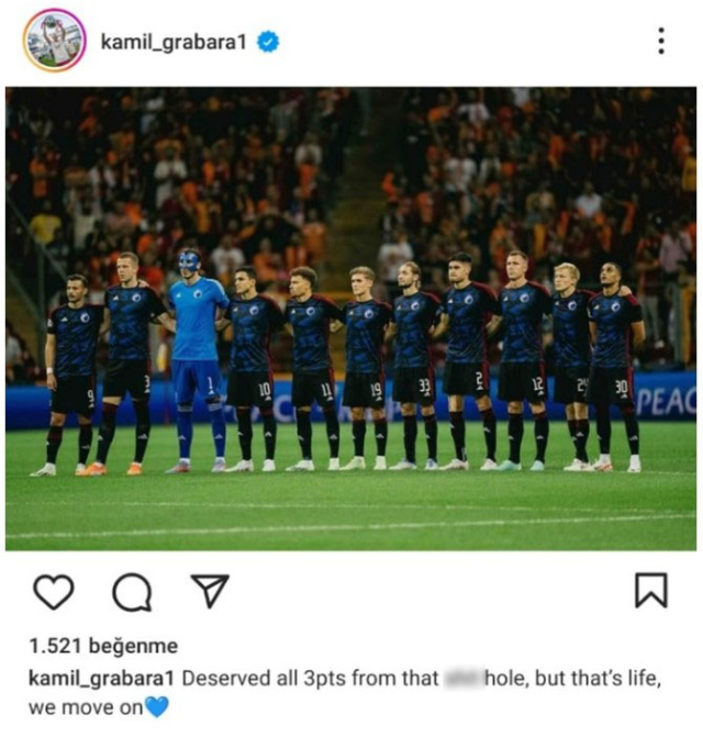 Kopenhag'ın kalecisinden Galatasaray maçı sonrası skandal benzetme! Apar topar sildi