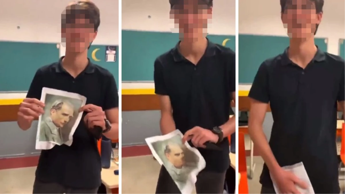 Atatürk’ün fotoğrafıyla uygunsuz hareketler yapan 17 yaşındaki genç gözaltına alındı