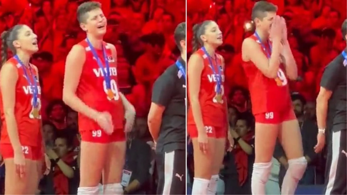 Ebrar Karakurt, tarihi şampiyonluk sonrası İstiklal Marşı’nı okurken hüngür hüngür ağladı