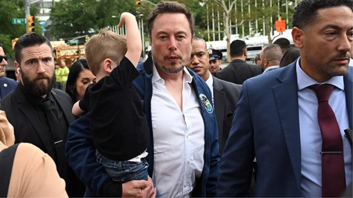 New York’ta ilginç anlar! Elon Musk, Erdoğan’ın yanına kucağında çocuğuyla geldi