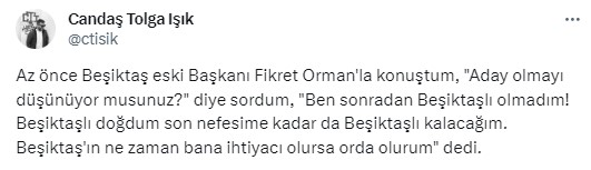 Başkanlığa yeniden aday mı oluyor? Fikret Orman ateşi yaktı