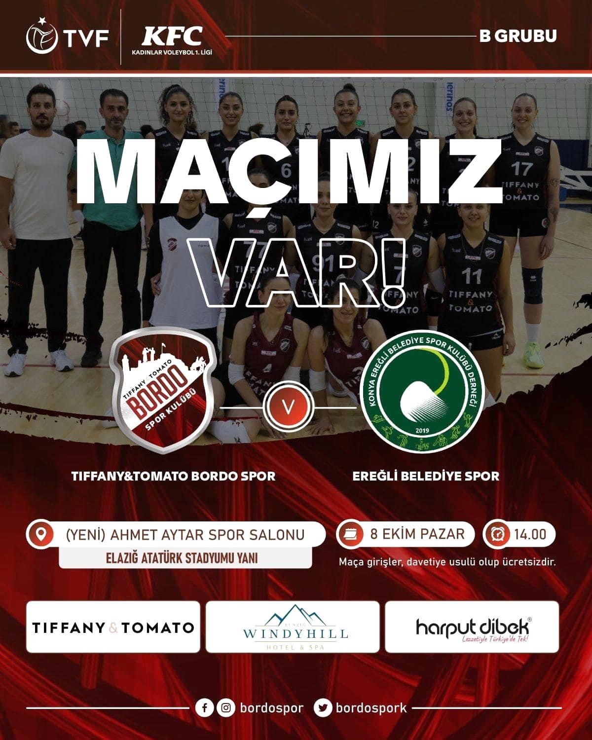 KFC Kadınlar Voleybol 1. Lig B Grubu İlk Hafta Maçı: Bordospor – Konya