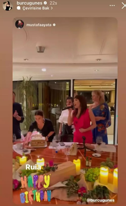 500 milyon dolarlık teknede, Hintli milyarderin özel davetlisi olan Burcu Güneş, şarkı söyledi