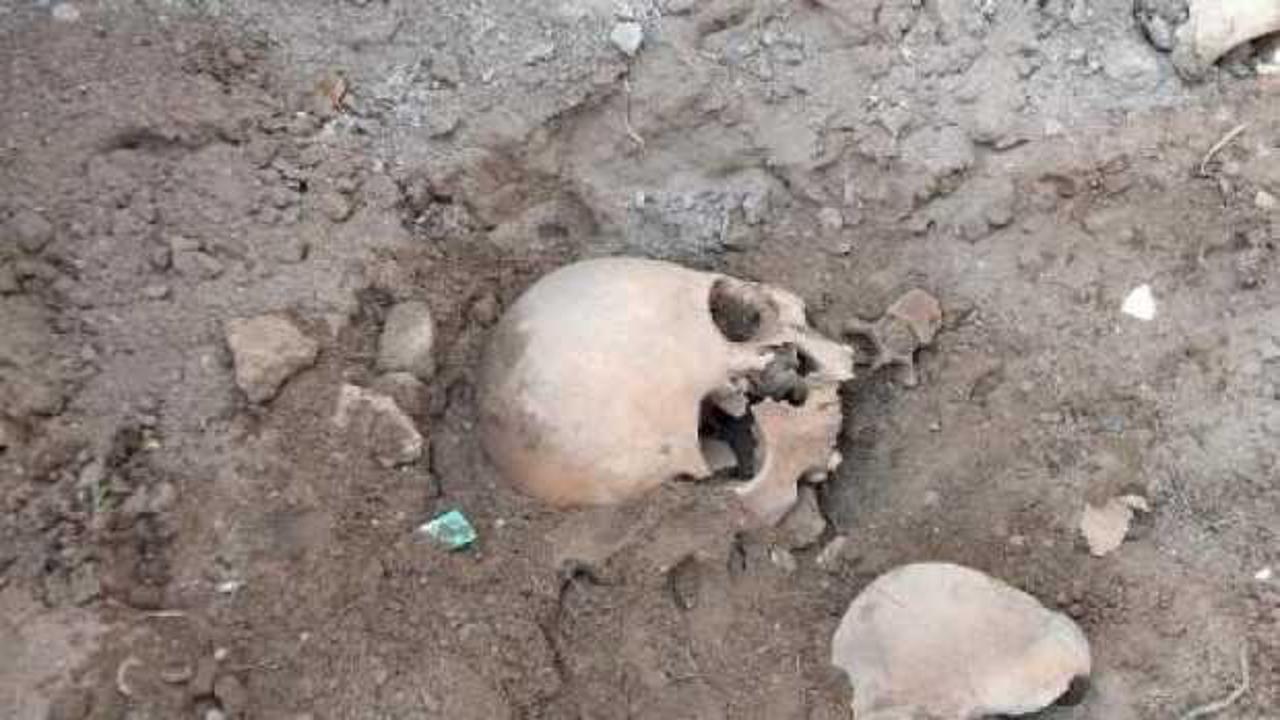 Okul bahçesinde insan kemikleri bulundu