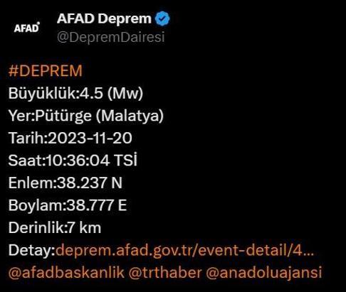 Malatya'da 4.5'lik depremin ardından Şükrü Ersoy'dan açıklama! Elazığ'a dikkat çekti