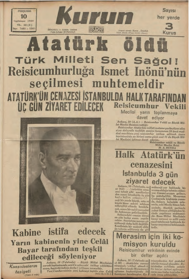 10 Kasım Atatürk’ü Anma Günü ve Atatürk Haftası