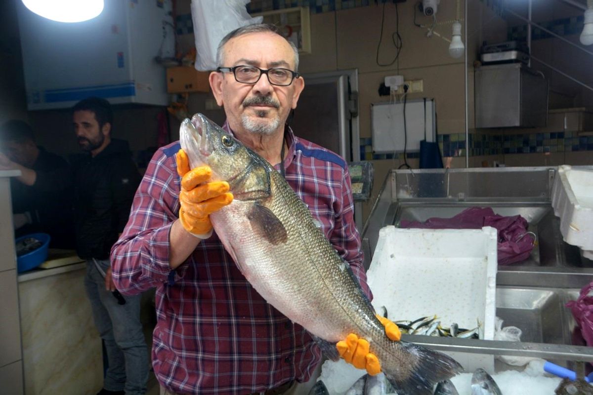 5 kilogramlık levrek balığı 3 bin TL’ye satışa çıkarıldı
