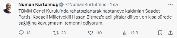 Sağlık Bakanı Koca: Meclis'te fenalaşan vekilimiz anjiyoya alındı, tedavisi yoğun bakımda devam ediyor