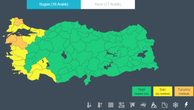 Meteoroloji saat verip uyardı! 14 kent için sarı, 3 il için turuncu alarm