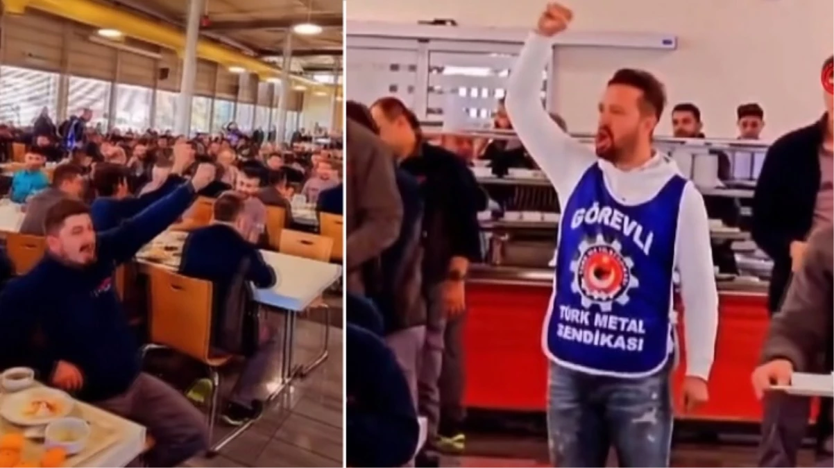 Yüzde 35’lik zammı beğenmeyen Bosch Fabrikası çalışanları yemekhanede eylem yaptı