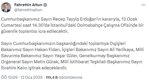 Cumhurbaşkanı Erdoğan'ın başkanlığında Dolmabahçe'de güvenlik toplantısı yapılacak
