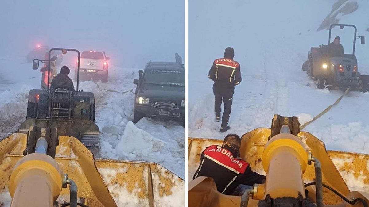Antalya’da kar yağışı nedeniyle mahsur kalan 3 kişiyi belediye ekipleri kurtardı