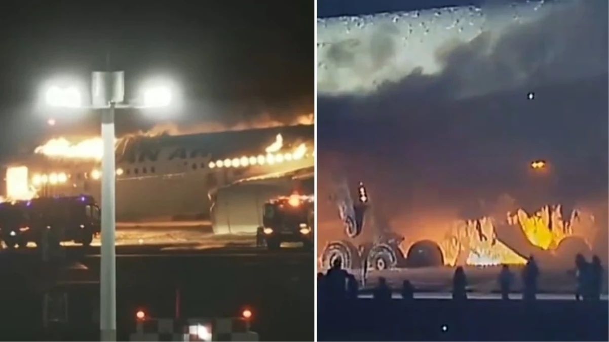 Derslerde okutulması gereken operasyon! Alev alev yanan uçaktaki 379 kişiyi tahliye ettiler