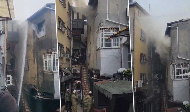 İstanbul’da tarihi handa korkutan yangın: İki saatte söndürüldü