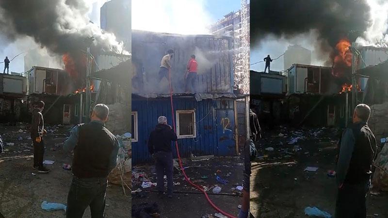 Maltepe’de geri dönüşüm tesisinde yangın