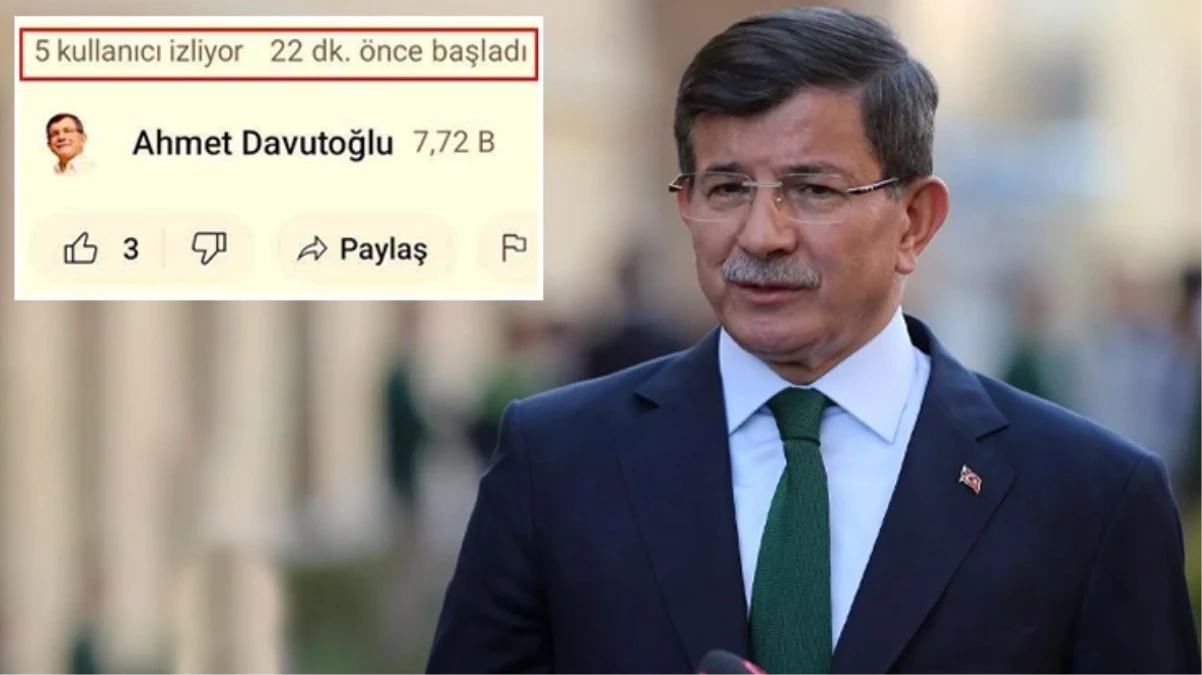 Ahmet Davutoğlu’nun açtığı yayını yalnızca 5 kişi izledi!