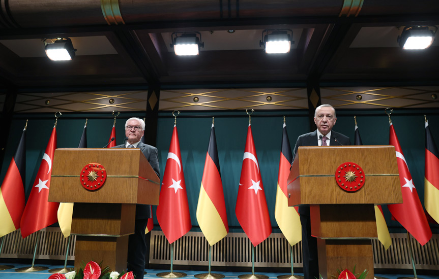 Cumhurbaşkanı Erdoğan’dan Alman mevkidaşıyla ortak basın toplantısı: İsrail ile ticaret bitti